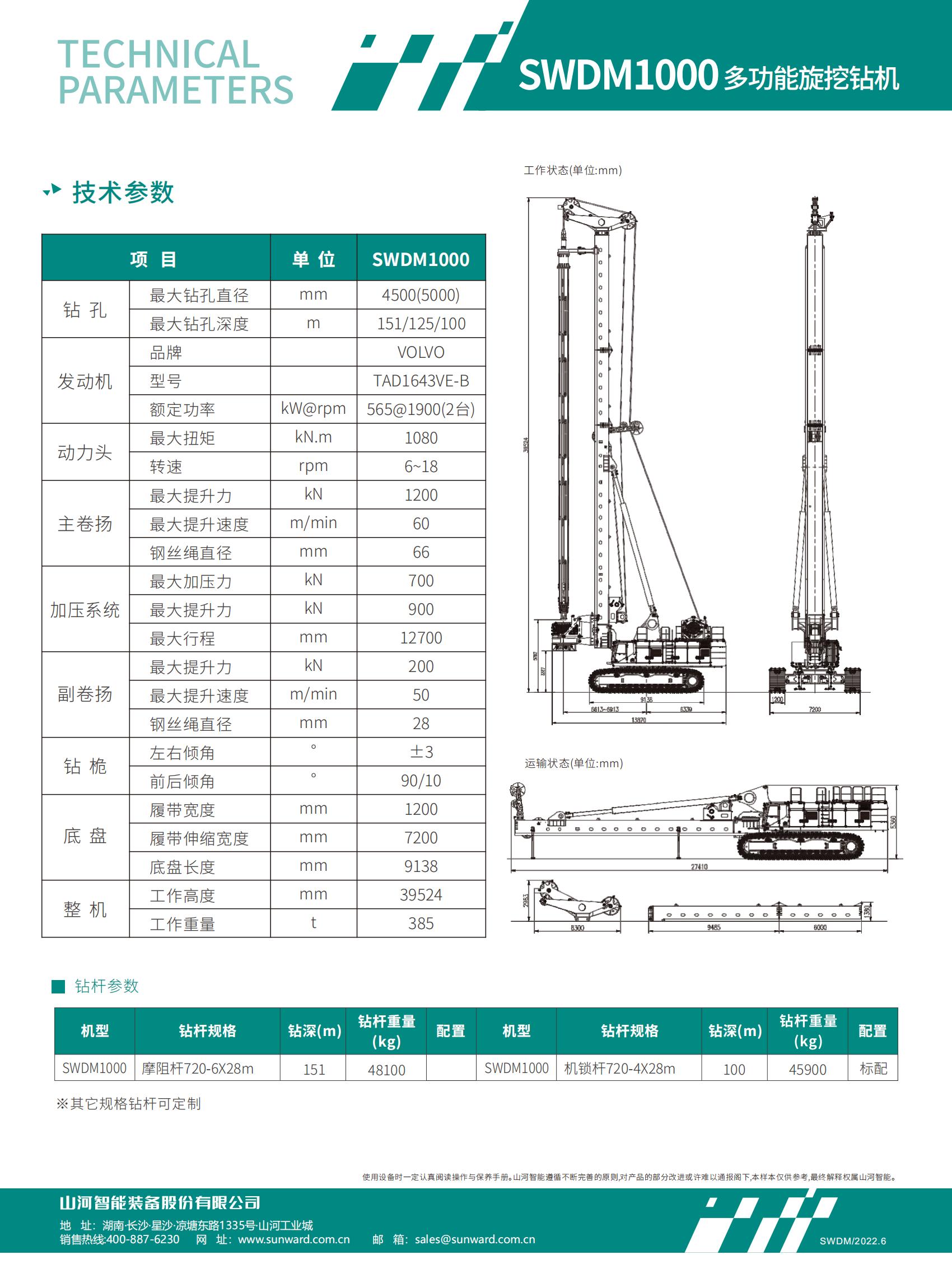 SWDM1000 超大型多功能旋挖鉆機(jī)