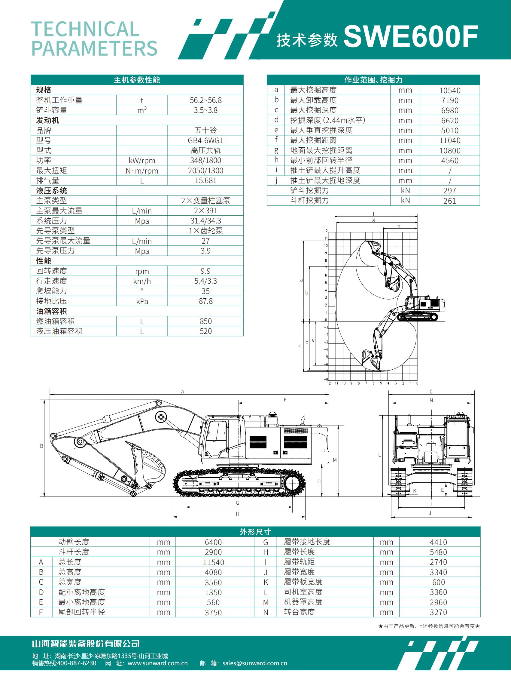 SWE600F 大型挖掘機